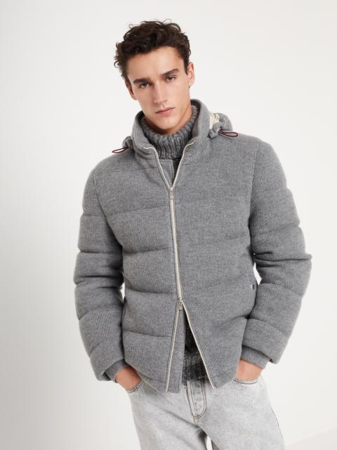 Brunello Cucinelli Cashmere English rib knit down jacket