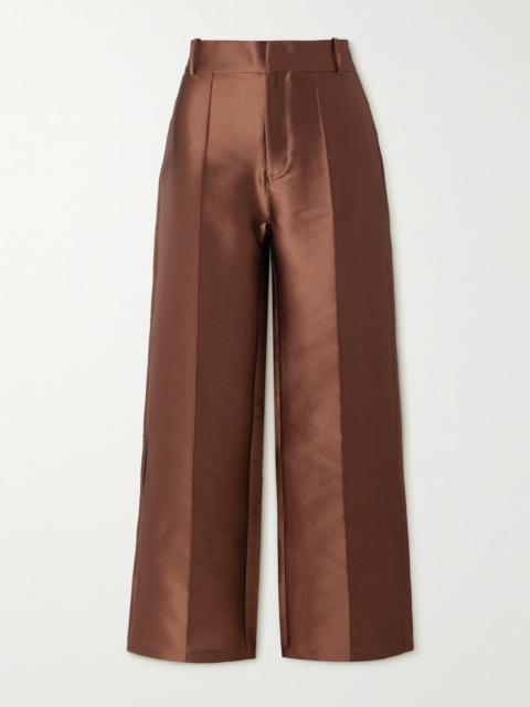 DESTREE Yoshi Cropped Taffeta Flared Pants