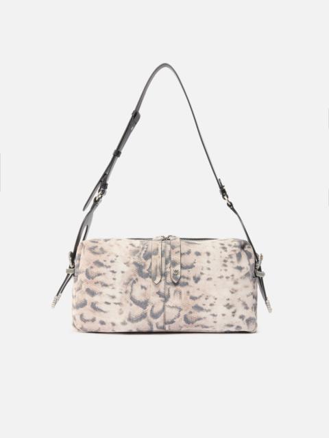 PINKO KEEPER BAG MEDIUM SHOULDER BAG IN SUEDE WITH PYTHON PRINT