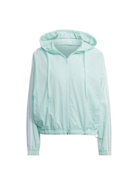 adidas (WMNS) adidas Essentials Repeat Logo Loose Fit Windbreaker 'Blue' HC9158