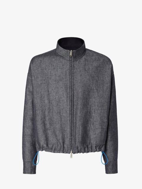 Reversible Blouson Dark blue denim fabric blouson