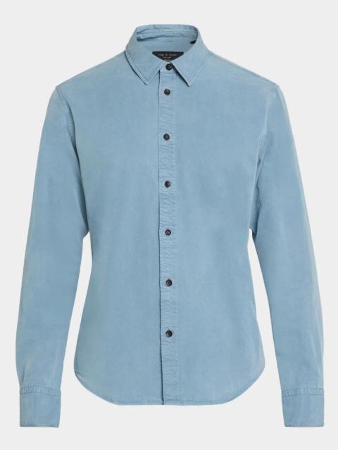 rag & bone Men's Overdyed Lyocell-Cotton Button-Front Shirt