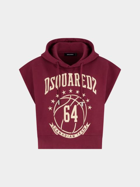 DSQUARED2 COLLEGE FIT SLEEVELESS HOODIE SWEATSHIRT