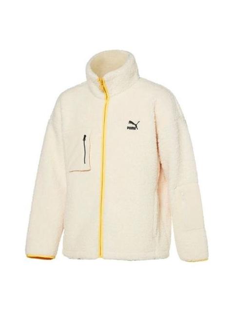 PUMA Unisex Embroidery Logo Stand-up Collar Jacket White 929820-01