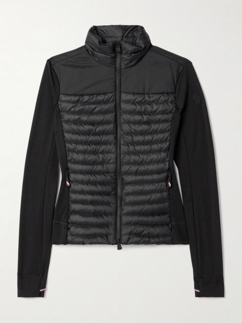 Moncler Grenoble Power Grid Paneled Polartec Jersey And Quilted Shell Down Base Layer