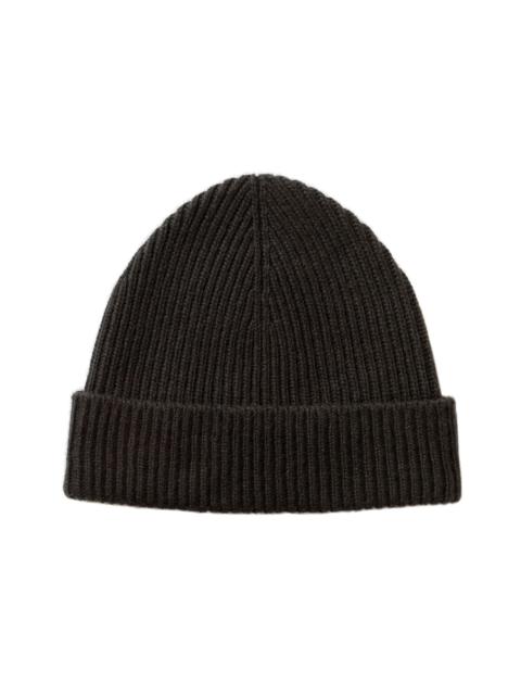 Johnstons of Elgin Ribbed Grey Cashmere Beanie