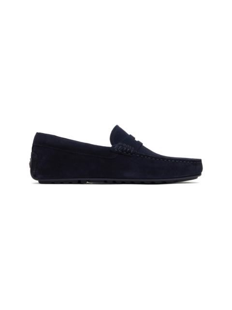 BOSS Navy Portuguese-Crafted Suede Loafers