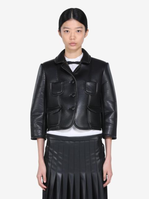 N°21 CROPPED SYNTHETIC-LEATHER JACKET