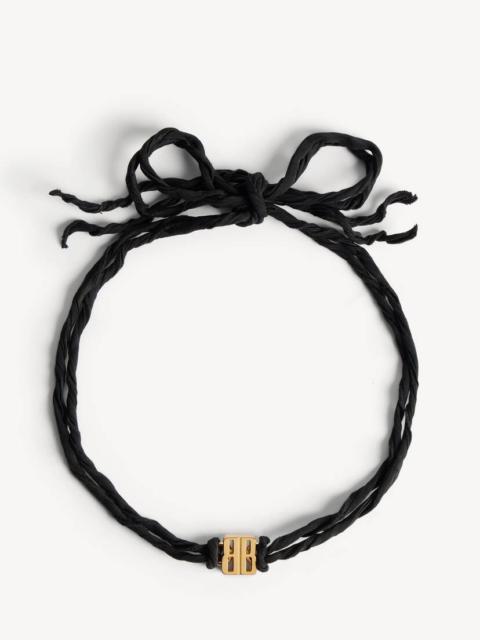 BALENCIAGA Women's Nano Ribbon Bb Choker in Black/shiny Gold