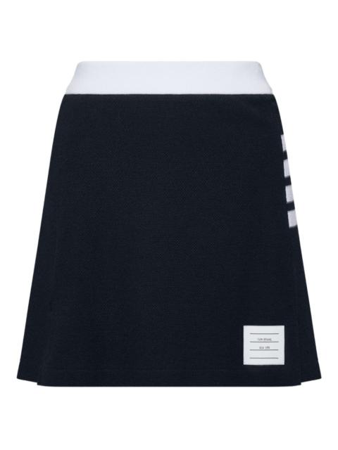 pique 4-bar pleat mini skirt