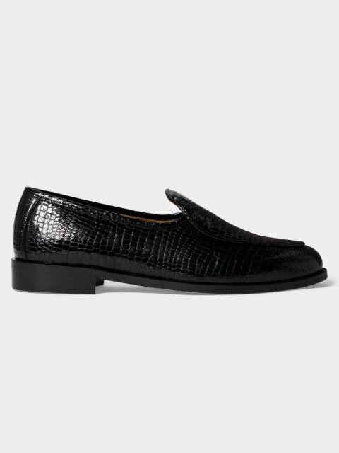 Jacques Solovière Jacques Solovière Leather Croc Stamp Loafer