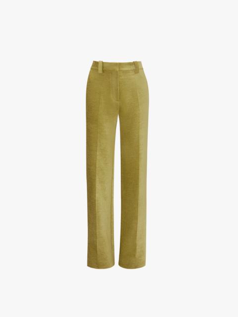 Victoria Beckham Tailored Straight Leg Trouser In Moss Green