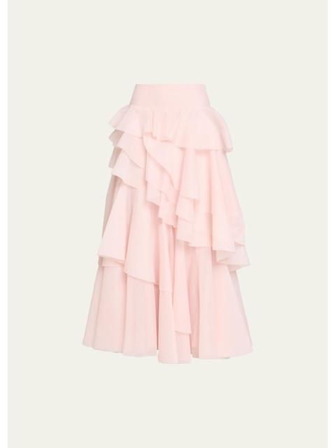 Aje. Villa Tiered Ruffle Maxi Skirt