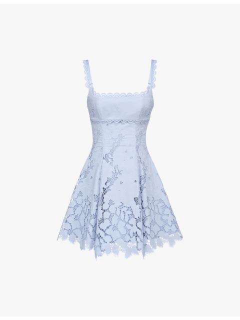 House of CB Isla Floral-Pattern Woven Mini Dress