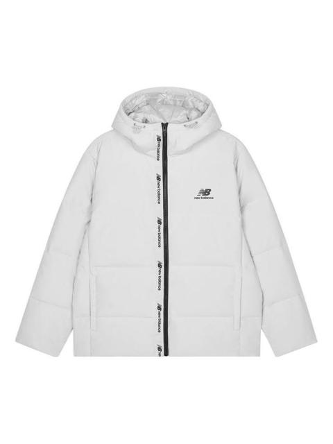 New Balance Logo Print Down Jacket 'White Black' AMJ23343-GYM