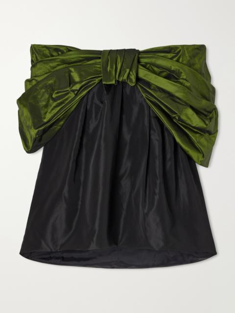 Simone Rocha Bow-detailed Gathered Taffeta Blouse