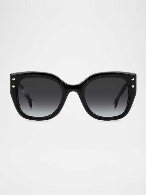 CAROLINA HERRERA HER312 Logo-Print Square Acetate Sunglasses