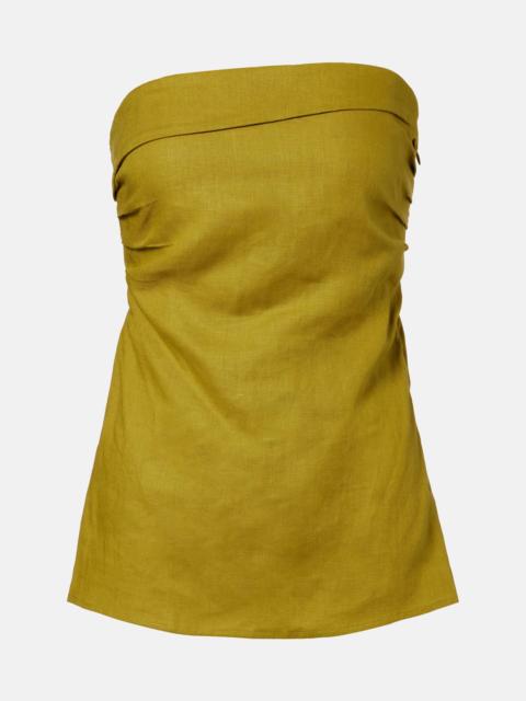 FAITHFULL Caen strapless linen top