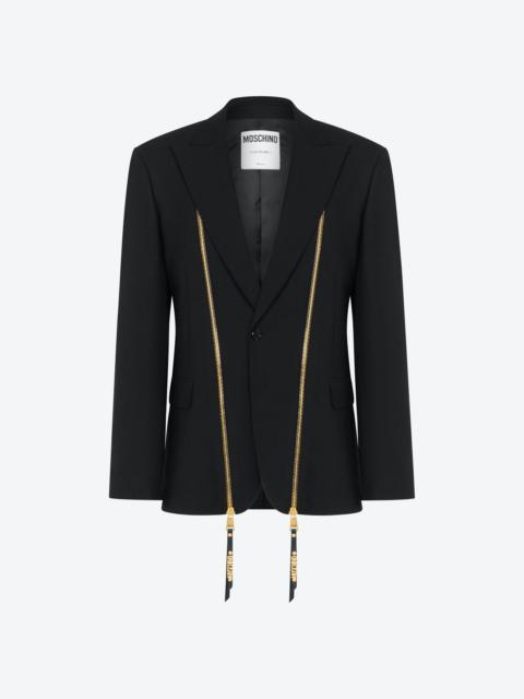 Moschino ZIPPER DETAILS STRETCH GABARDINE JACKET