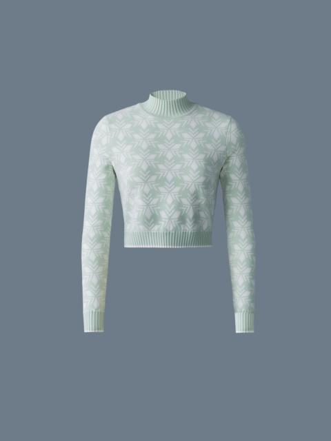 MACKAGE LAN-SF Snowflake Jacquard knit top