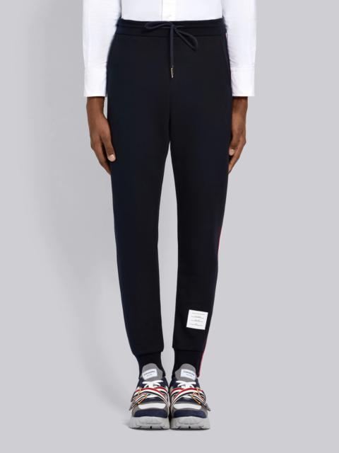 Thom Browne Navy Loopback Jersey Vertical Stripe Sweatpant