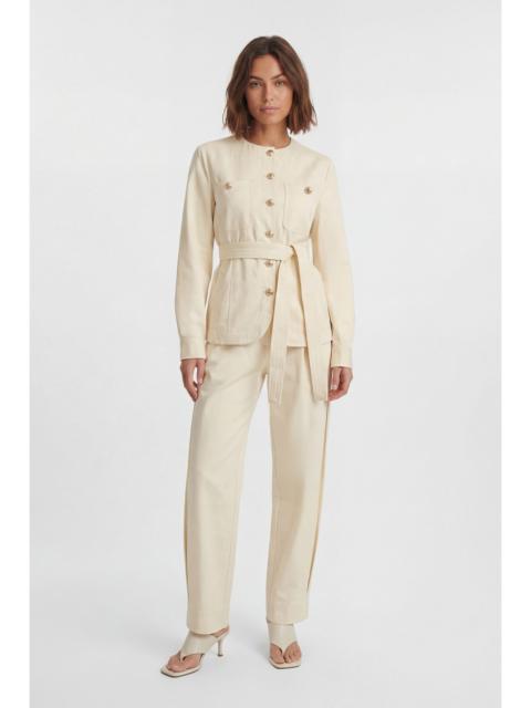 KAREN MILLEN Petite Cotton Utility Button Detail Tie Waist Shirt