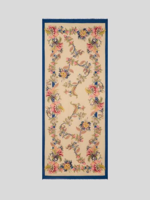 Etro MODAL AND CASHMERE JACQUARD SCARF WITH FLORAL MOTIF