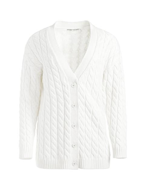 Alice + Olivia BRADFORD CABLE KNIT GRANDPA CRDIGAN