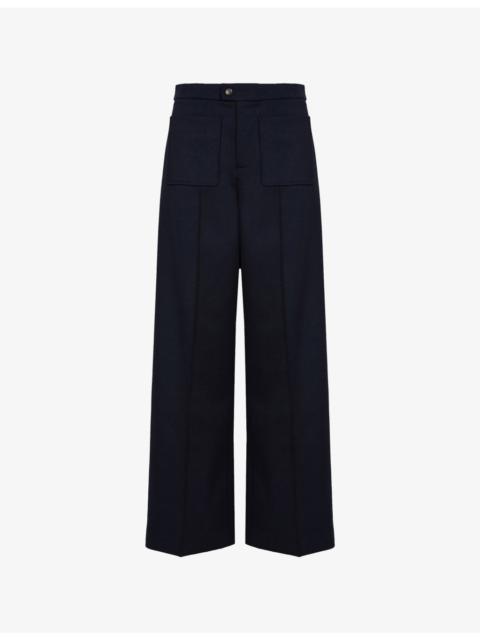 soeur Harry Flared Straight-Leg High-Rise Stretch-Woven Trousers