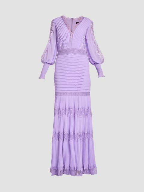TADASHI SHOJI Women's Nyssa Bishop Sleeve Gown - Purple Haze
