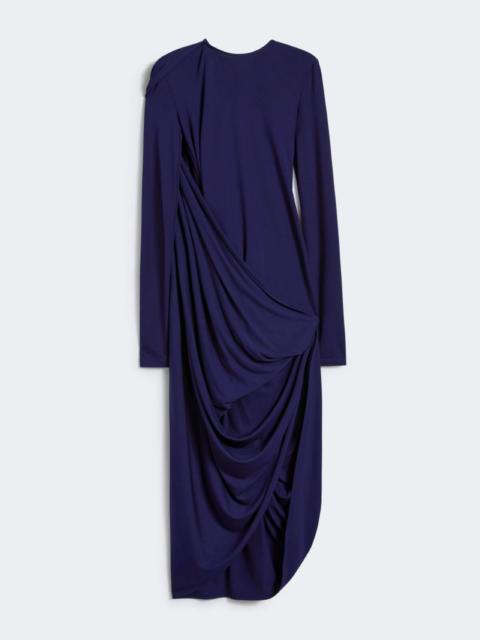 Asymmetrical draped dress - RUNWAY - DARK VIOLET