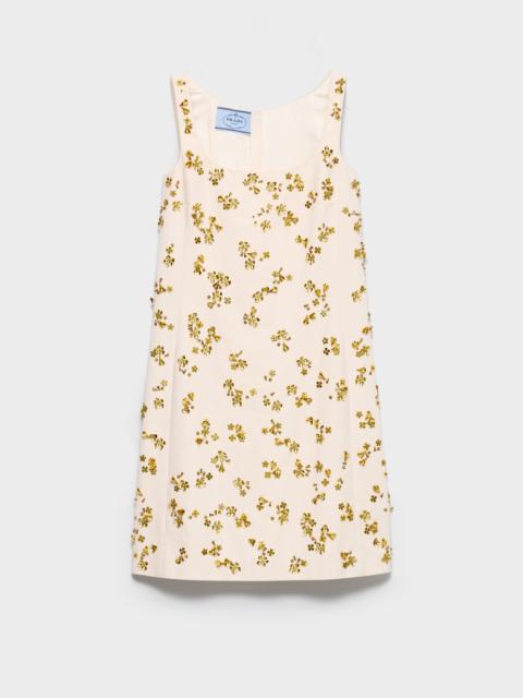 Prada Embroidered chevron mini-dress
