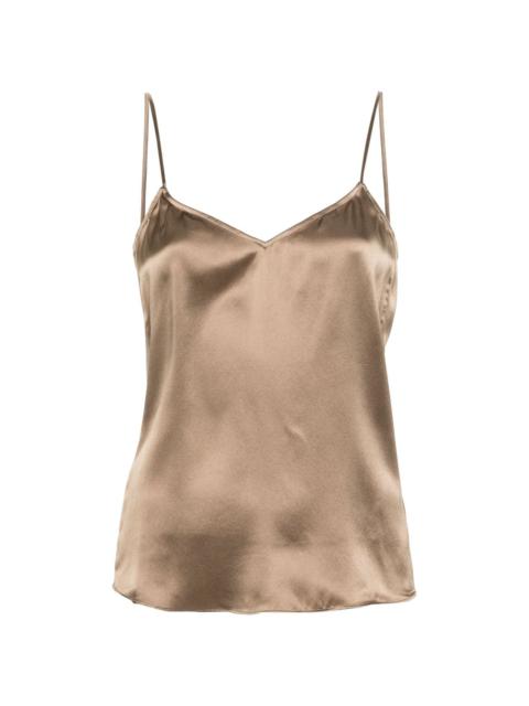 V-neck silk cami top