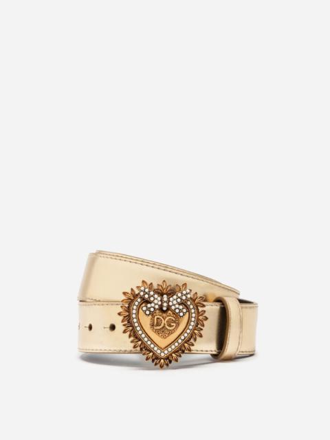 Dolce & Gabbana Devotion belt in laminated calfskin