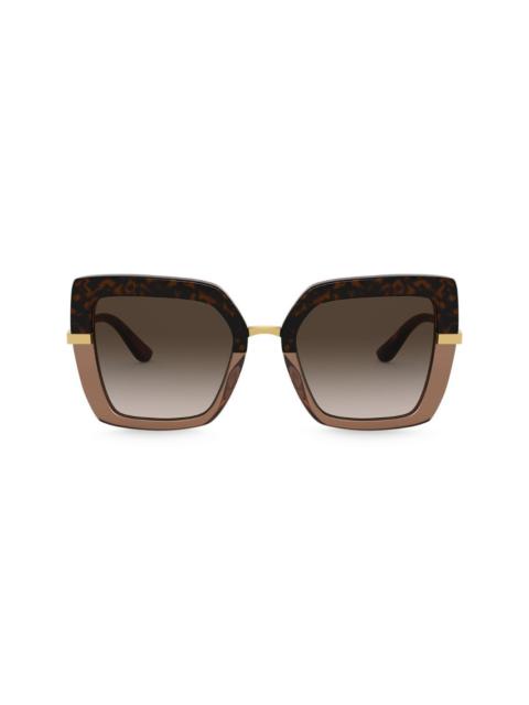 Dolce & Gabbana Half Print oversize-frame sunglasses