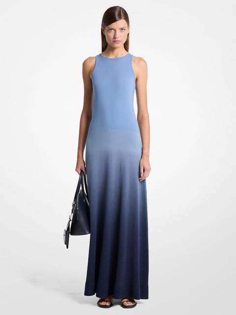 MICHAEL KORS COLLECTION Ombré Cashmere Racerneck Dress