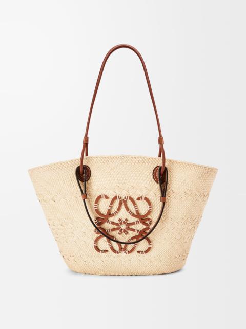 Loewe Medium Anagram Basket bag in iraca palm and calfskin
