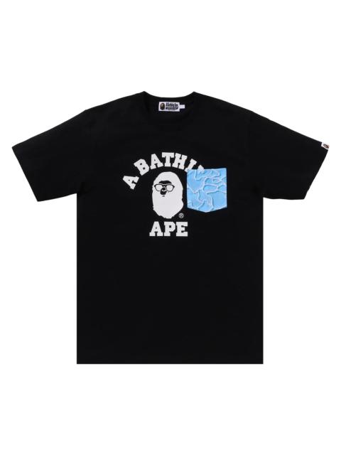 BAPE ABC Sea Surface Camo Pocket College Tee 'Black'