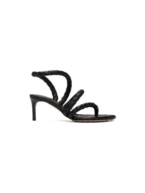 Bottega Veneta Black Leaf Heeled Sandals