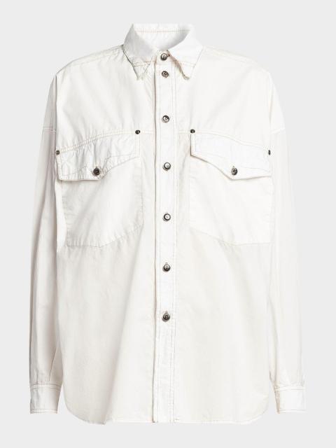 VERSACE JEANS COUTURE La Vacanza Cotton Poplin Utility Shirt