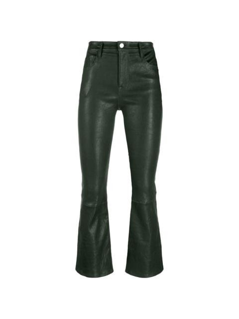 Le Crop leather flared trousers