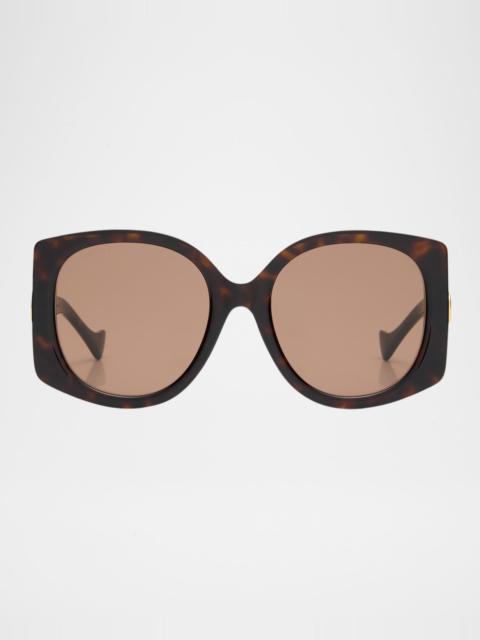 GUCCI Raised Interlocking GG Acetate Butterfly Sunglasses
