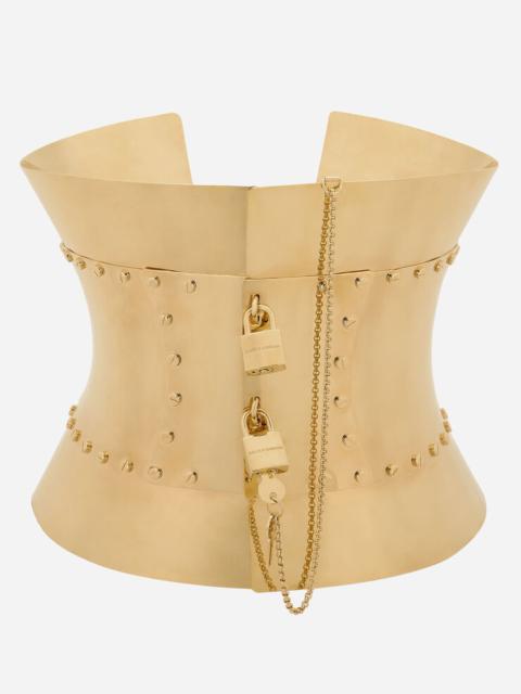Dolce & Gabbana Rigid wide corset belt with padlocks