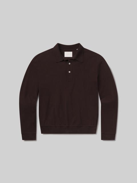 Citizens of Humanity Long Sleeve Banded Polo In Brown