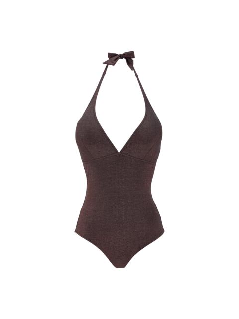 Vilebrequin Women Halter One-Piece Swimsuit Changeant Shiny