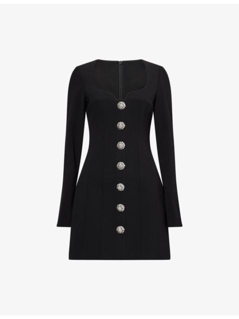 REBECCA VALLANCE Annaleigh Diamante-Embellished Bonded-Crepe Mini Dress