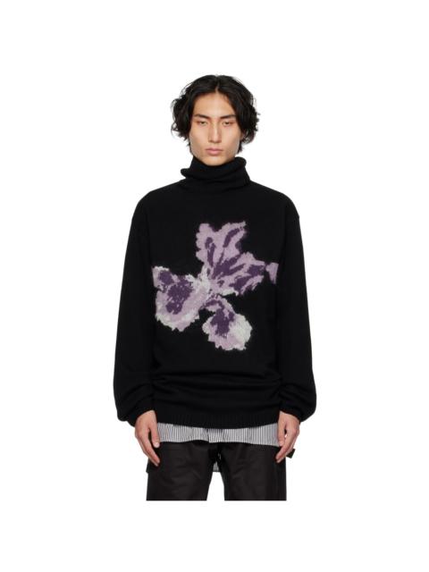 Yohji Yamamoto Black Flower Turtleneck