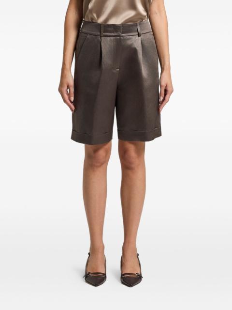 PESERICO pleated turn-up shorts