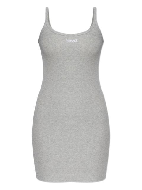 VERSACE logo ribbed dress