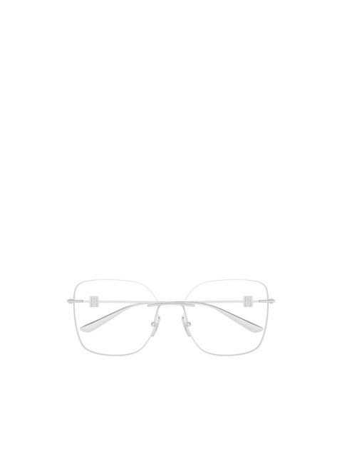 BALENCIAGA rimless square-frame glasses